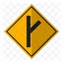 Straight And Right Designated Lane Signs Road Icon