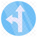 Straight or Turn Left  Icon