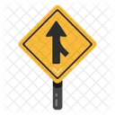 Straight Road Arrow Road Post Traffic Board Icon