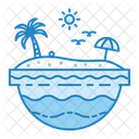 Tropisch Sommer Strand Symbol