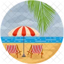 Meer Strand Sonnenschirm Symbol