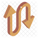 Straße gebogene Pfeile  Symbol