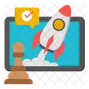 Strategiestart Rakete Flugkorper Icon