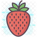 Strawberry Fruit Orange With Leaf Icon