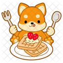 Strawberry Bread Breakfast Meal Icon