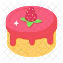 Dessert Strawberry Cake Baked Food Icon