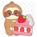 Strawberry Cake Creamy Dessert Icon