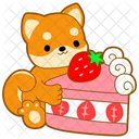 Strawberry Cake Creamy Dessert Icon