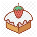 Strawberry Cheese Cake Cake Bakery Icon