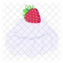 Whipped Cream Strawberry Cream Dessert Icon