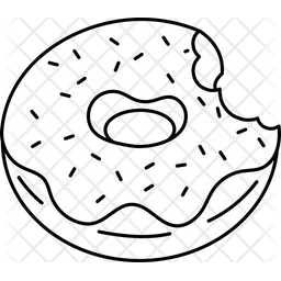 Strawberry Donut with bite mark  Icon