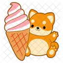 Strawberry Ice Cream Cone Scoop Icon