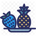 Strawberry In Bowl Fruits Pineapple Icon