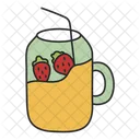Strawberry Juice Drink Glass Icon