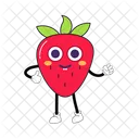 Strawberry Mascot Fruit Character Illustration Art アイコン