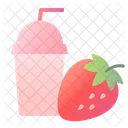 Strawberry Milkshake Fruit Icon