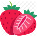 반 자른 딸기 딸기 야채 아이콘