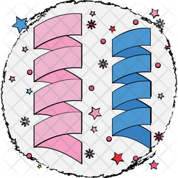 Streamers Icon - Download in Colored Outline Style