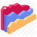 Streamgraph Area Graph Statistical Chart Icône