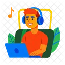 Streaming Listening Podcast Leisure Icon