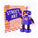 Street Art Robot Graffiti Icon