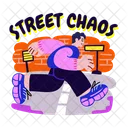 Street Chaos Running Graffiti Icon