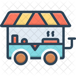 Street Food Icon - Download in Colored Outline Style