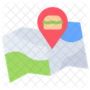 Street Food Location Fast Food Location Map Icon