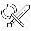 Streitaxt mit Schwert gekreuzt  Symbol