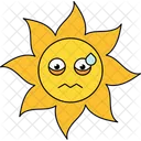 Stress Sonne Ungluckliche Sonne Emoticon Symbol