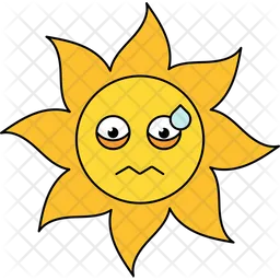 Stress Sun Emoji Icon