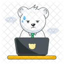 Stressed Employee Stressed Bear Working Bear Icon