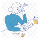 Stressed Woman Thinking Icon