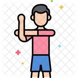 Stretching Icon - Download in Colored Outline Style