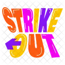Strike Out Strike Word Arrow Sign Icon