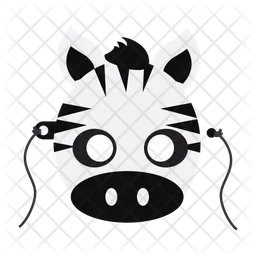 Striped Black White Animal  Icon