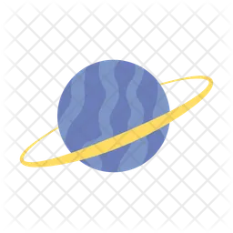 Striped planet sphere with ring  Icon