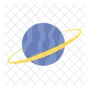 Striped planet sphere with ring  Icon