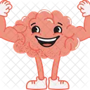 Strong Brain Brain Cartoon Icon
