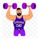 Strong Dad Workout Weightlifting Icon