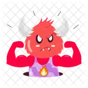 Strong Devil Muscles Evil Icon