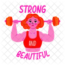 Strong Girl Beautiful Weightlifting Icon