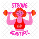 Strong Girl Beautiful Weightlifting Icon