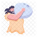 Strong Man Cave Person Prehistoric Man Icon