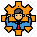Businessman Gear Management Icon