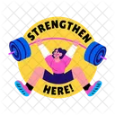 Strong Student Weightlifting Fitness Icon