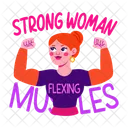 Strong Woman Flexing Muscles Icon