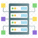 Strukturierte Daten Datenbanknetzwerk Gemeinsam Genutztes Rechenzentrum Symbol