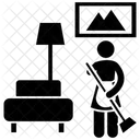 Zimmermadchen Reinigung Staubsauger Symbol