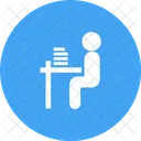 Student Sitting Class Icon